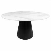 Meubletmoi Table de repas ronde plateau céramique