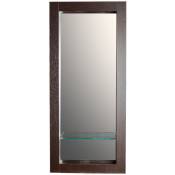 Miroir de salle de bain 90x40 cm en bois couleur wengé