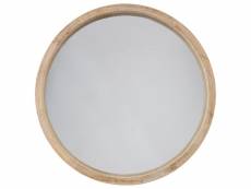 Miroir rond bois "scandinave" 52cm naturel