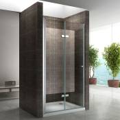 MONA Porte de douche pliante H. 195 cm largeur réglable 96 à 100 cm transparent