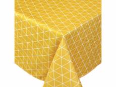 Nappe rectangle 150x250 cm imprimée 100% polyester paco géométrique jaune maïs