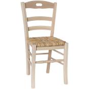 Okaffarefatto - Chaise en bois Loris avec assise en paille de riz brut à peindre