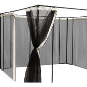 Outsunny - Moustiquaires pour tonnelle barnum pavillon de jardin 3 x 3 m - lot de 4 moustiquaires zippées + crochets d'attaches - polyester nylon