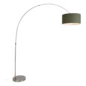 Satin - Lampe arquée - 1 lumière - h 2200 mm - Vert - Moderne - éclairage intérieur - Salon i Chambre i Cuisine i Salle à manger - Vert - Qazqa