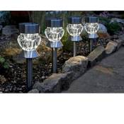 Smart Garden - Balise ou lampe solaire verre Crystal, Lot de 4