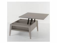 Table basse relevable gris taupe brighton 80x80cm 20100892858