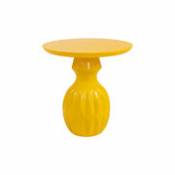 Table d’appoint Talia / Ø 52 x H 50 cm - Fibre de verre - POPUS EDITIONS jaune en plastique