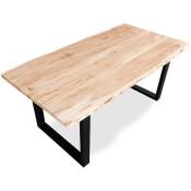 Table de salle à manger de style industriel en bois massif - Dingo Bois naturel - Bois d'Acacia, Fer - Bois naturel