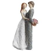Tlily - Simulation Amour Couple Embrasser RéSine Artisanat Modèle DéCoration de la Statue CéRéMonie de Mariage Couple DéCoration-A