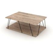 Toscohome - Table basse 90x60 cm en bois couleur chêne