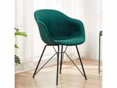 Valentina - chaise scandinave en velours vert emeraude