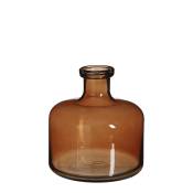Vase bouteille en verre marron H21.5