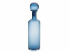Vase bouteille mat bleu hauteur 39 cm