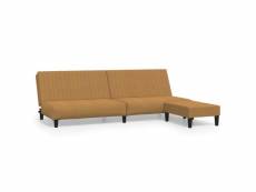 Vidaxl canapé-lit à 2 places avec repose-pied marron velours