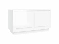 Vidaxl meuble tv blanc brillant 80x35x45 cm bois d'ingénierie