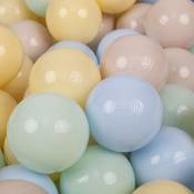 50 Balles/7Cm Balles Colorées Plastique Pour Piscine Enfant Bébé Fabriqué En eu, Beige Pastel/Bleu Pastel/Jaune Pastel/Menthe - beige pastel/bleu
