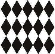 Adhésif Draeger la carterie losanges verticaux noir et blanc 15 x 15 cm