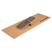 Boarderking - Indoorboard Flow Planche d'équilibre + tapis + rouleau de bois / liège