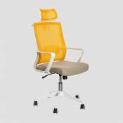 Chaise de bureau avec roulettes et accoudoirs Teill Colors SKLUM Orange Abricot - Beige Lin - Orange Abricot - Beige Lin