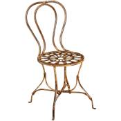 Chaise en fer forgé 91x50x45 cm Chaises à assise ronde Chaises en fer antique Chaises de jardin et terrasse vintage Extérieur - crème antique