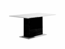Columbus alyssa - table rectangulaire laquée brillant blanc et noir