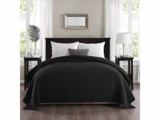 Couverture de lit rembourré et matelassé .dessus de lit doux. Noir. 240x260 cm