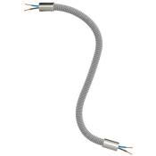 Creative Cables - Kit Creative Flex tube flexible recouvert de tissu RM75 Titane 30 cm - Titane satiné - Titane satiné
