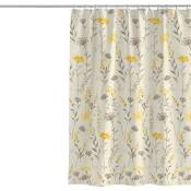 Csparkv - Rideau de douche 100 x 200 cm Plantes Fleurs Tissu polyester épais résistant à la moisissure Doublure de rideau de douche pour décoration