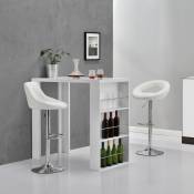 [en.casa] - Table de Bar Bonn 3 Étagères 117 x 57 x 107 cm Blanc