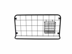 Etagère de cuisine open grid avec crochets et panier de rangement - largeur 30 cm x longueur 60 cm - noir