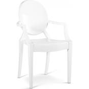 Fauteuil Louis XiV Design Transparent Blanc - pc, Plastique