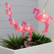 Guirlande lumineuse - flamingo led - 10 pièces - énergie solaire - Rose