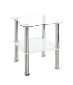 Haku Möbel Table D'Appoint, Acier Inoxydable, Acier Inoxydable Blanc, L 40 X P 40 X H 47 cm