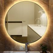 Hofuton Miroir lumineux pour salle de bain à led avec éclairage tactile anti-buée blanc chaud round ø 60 cm