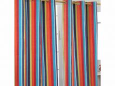Homescapes paire de rideaux à oeillets - rayures multicolore