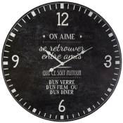 Horloge Ardoise - noir D57 cm Atmosphera créateur
