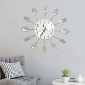 Horloge murale et cuill�re et fourchette Argent� 31cm Aluminium - Vidaxl