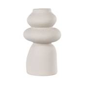 House Nordic - Vase de forme organique en grès H26,5cm - Nosara - Couleur - Blanc ivoire