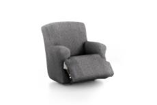 Housse de fauteuil relax XL extensible gris foncé