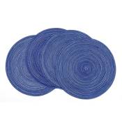Ineasicer - Lot de 6 Bleu foncéSet de Table Rond Coton