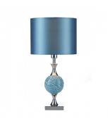 Lampe de table Elsa Chrome poli,miroir bleu 1 ampoule 50cm