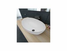 Lavabo en forme ovale céramique 40x33cm blanc