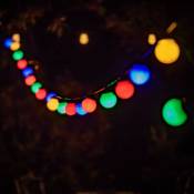 Led Guirlande lumineuse multicolores de 6 m avec 40 balles pour intérieur extérieur Décoration pour Guinguettes, Fêtes, Anniversaire, Mariages