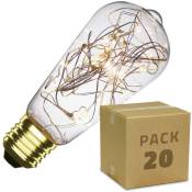 Ledkia - Boîte de 20 Ampoules led E27 Dimmable Filament