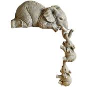 Léphant tenant bébé éléphant résine artisanat