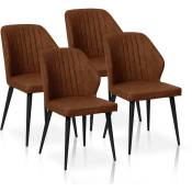 Lot de 4 chaises de salle à manger de style industriel. Couleur brun noisette. Modèle Tablada