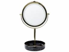 Miroir de table doré et noir à led ø 26 cm savoie 368205