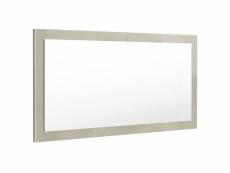 Miroir haute brillance gris sable 110 x 52 cm