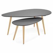 MK Tables Basses Design ovales gigognes Golda en Bois