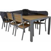 Oviala - Housse de table de jardin 240 x 130 cm - Gris